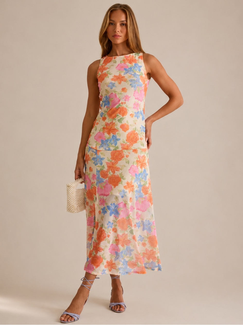 Altar'd State Mayra Mesh Maxi Dress Yellow Orange S